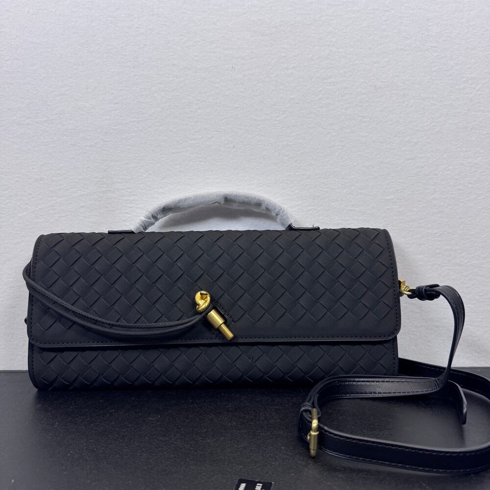 Woven Evening Clutch Crossbody Bag Dumpling Hobo Purse Vegan Leather New - Picture 2 of 9